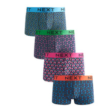 Load image into Gallery viewer, Navy Blue Bird Pattern Geo Hipsters Boxers 4 Pack