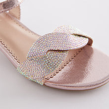 Load image into Gallery viewer, Rose Gold Twist Heeled Sandals