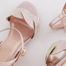 Load image into Gallery viewer, Rose Gold Twist Heeled Sandals