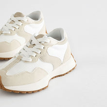 Load image into Gallery viewer, White Neutral Lace-Up Chunky Trainers