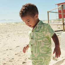 Load image into Gallery viewer, Mint Green 100% Cotton Short Sleeve Printed Shirt