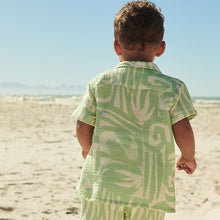 Load image into Gallery viewer, Mint Green 100% Cotton Short Sleeve Printed Shirt