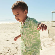 Load image into Gallery viewer, Mint Green 100% Cotton Short Sleeve Printed Shirt