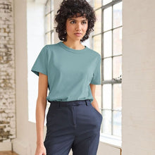 Load image into Gallery viewer, Blue Essential Pure Cotton Short Sleeve Crew Neck T-Shirt