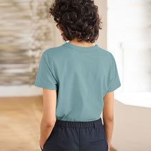 Load image into Gallery viewer, Blue Essential Pure Cotton Short Sleeve Crew Neck T-Shirt