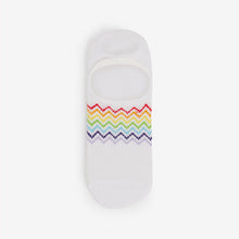Load image into Gallery viewer, White/Rainbow High Cut Invisible Trainer Socks 4 Pack