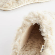 Load image into Gallery viewer, Neutral Faux Fur Mule Slippers