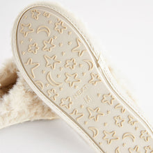 Load image into Gallery viewer, Neutral Faux Fur Mule Slippers