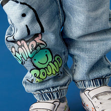 Load image into Gallery viewer, Light Blue Denim 100% Cotton Graffiti Print Jeans (3mths-5-6yrs)