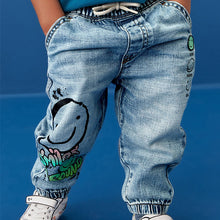 Load image into Gallery viewer, Light Blue Denim 100% Cotton Graffiti Print Jeans (3mths-5-6yrs)