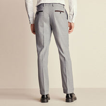 Load image into Gallery viewer, Grey Slim Fit Herringbone Suit Trousers