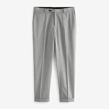 Load image into Gallery viewer, Grey Slim Fit Herringbone Suit Trousers