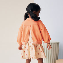 Load image into Gallery viewer, Peach Pink Long Sleeve Sweat Dress (3mths-6yrs)
