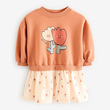 Load image into Gallery viewer, Peach Pink Long Sleeve Sweat Dress (3mths-6yrs)