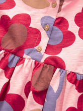 Load image into Gallery viewer, Pink/Tan Brown 100% Cotton Button Front Jersey Dress (3mths-6yrs)