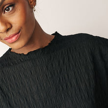 Load image into Gallery viewer, Black Short Sleeve Textured T-Shirt