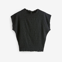 Load image into Gallery viewer, Black Short Sleeve Textured T-Shirt