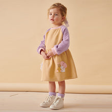 Load image into Gallery viewer, Yellow Character Long Sleeve Jumper Dress (3mths-6yrs)