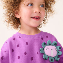 Load image into Gallery viewer, Purple Character Long Sleeve Jumper Dress (6mths-6yrs)