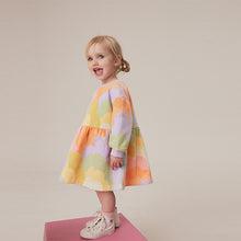 Load image into Gallery viewer, Lilac Rainbow Long Sleeve Jumper Dress (3mths-6yrs)
