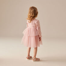 Load image into Gallery viewer, Pink Character Long Sleeve Mesh Dress (3mths-6yrs)