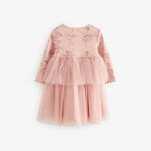 Load image into Gallery viewer, Pink Character Long Sleeve Mesh Dress (3mths-6yrs)