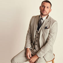 Load image into Gallery viewer, Neutral Slim Fit Herringbone Suit Jacket