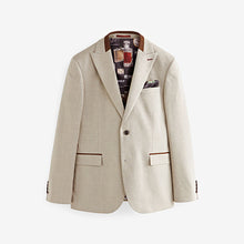 Load image into Gallery viewer, Neutral Slim Fit Herringbone Suit Jacket