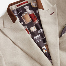 Load image into Gallery viewer, Neutral Slim Fit Herringbone Suit Jacket
