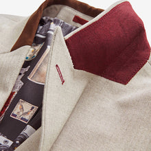 Load image into Gallery viewer, Neutral Slim Fit Herringbone Suit Jacket