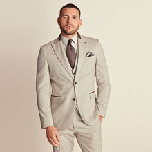 Load image into Gallery viewer, Neutral Slim Fit Herringbone Suit Jacket