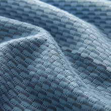 Load image into Gallery viewer, Blue Textured Colour Block Polo Shirt