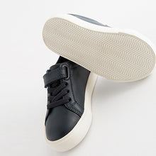 Load image into Gallery viewer, Navy Standard Fit (F) Touch Fastening Elastic Lace Trainers
