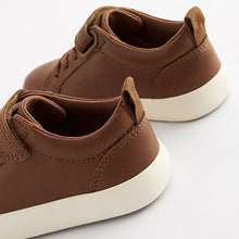 Load image into Gallery viewer, Tan Brown Standard Fit (F) Touch Fastening Elastic Lace Trainers