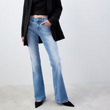 Load image into Gallery viewer, Mid Blue Denim Low Bootcut Jeans