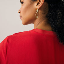 Load image into Gallery viewer, Red Short Sleeve Crew Neck Top