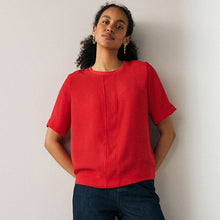 Load image into Gallery viewer, Red Short Sleeve Crew Neck Top