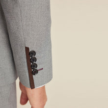 Load image into Gallery viewer, Grey Slim Fit Herringbone Suit Jacket