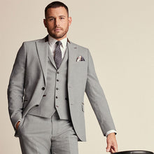 Load image into Gallery viewer, Grey Slim Fit Herringbone Suit Jacket