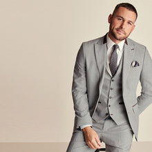 Load image into Gallery viewer, Grey Slim Fit Herringbone Suit Jacket