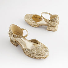 Load image into Gallery viewer, Gold Glitter Platform Heel Occasion Shoes