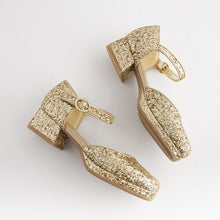 Load image into Gallery viewer, Gold Glitter Platform Heel Occasion Shoes