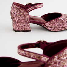 Load image into Gallery viewer, Purple Glitter Platform Heel Occasion Shoes
