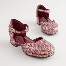 Load image into Gallery viewer, Purple Glitter Platform Heel Occasion Shoes