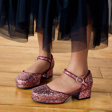 Load image into Gallery viewer, Purple Glitter Platform Heel Occasion Shoes