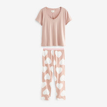 Load image into Gallery viewer, Pale Pink Heart Cotton Short Sleeve Pyjamas
