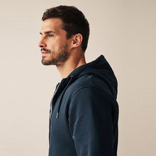 Load image into Gallery viewer, Navy Blue Zip Through Hoodie