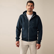 Load image into Gallery viewer, Navy Blue Zip Through Hoodie