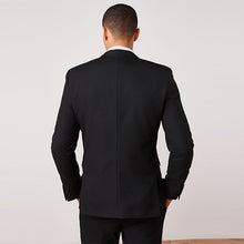 Load image into Gallery viewer, Black Slim Fit Two Button Suit Jacket
