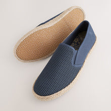 Load image into Gallery viewer, Navy Blue Mesh Espadrilles
